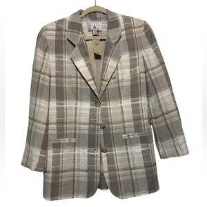 Express Vintage NWT Plaid Tartan Blazer‎ Jacket Size XS Academia Career Officd